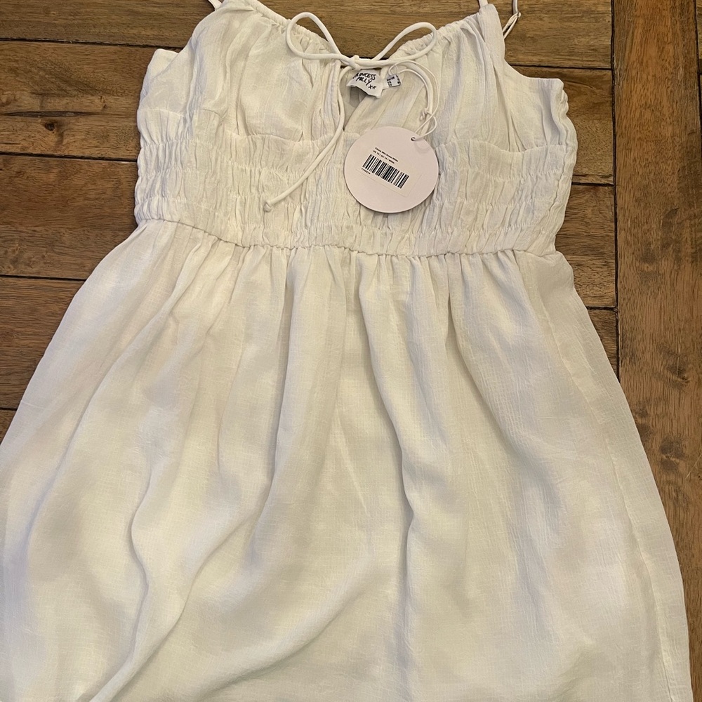 NWT White Boho Mini Dress Size 12 - Picture 5 of 13